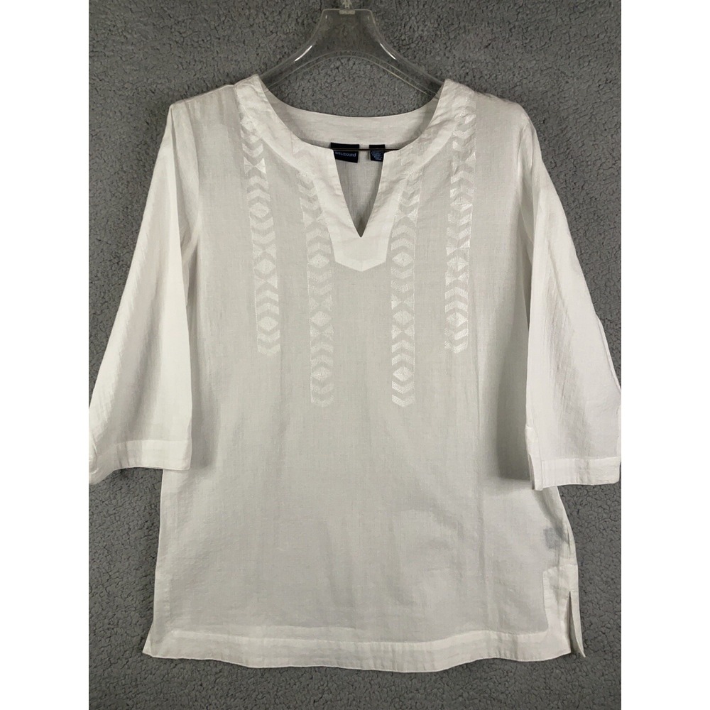 Westbound‎ Women's size Small 100% Cotton White Tunic.